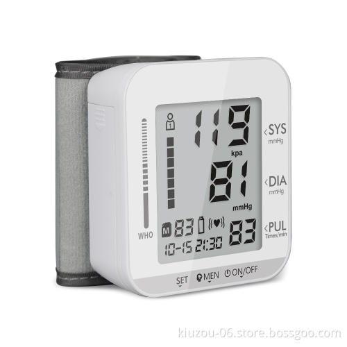 Smart Watch Blood Pressure Monitoring Wrist Sphygmomanometer Digital Blood Pressure Monitor 251A All white with voice